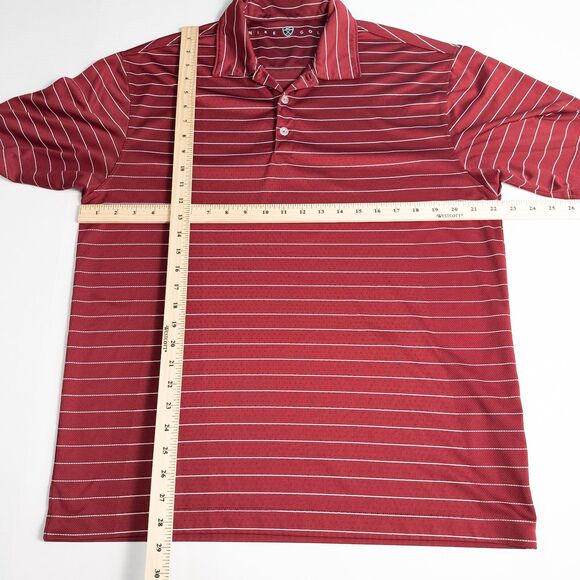 Nike Golf Ventilated Striped Active Polo Shirt Mens Large Red White 231584-642 - Picture 6 of 16